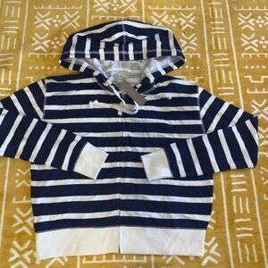 J.Crew Vintage Fleece Nautical Look Zip Hoodie. Sz XXS NWOT!